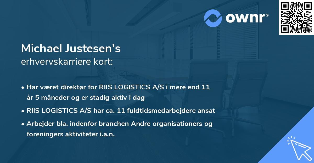 Michael Justesen's erhvervskarriere kort
