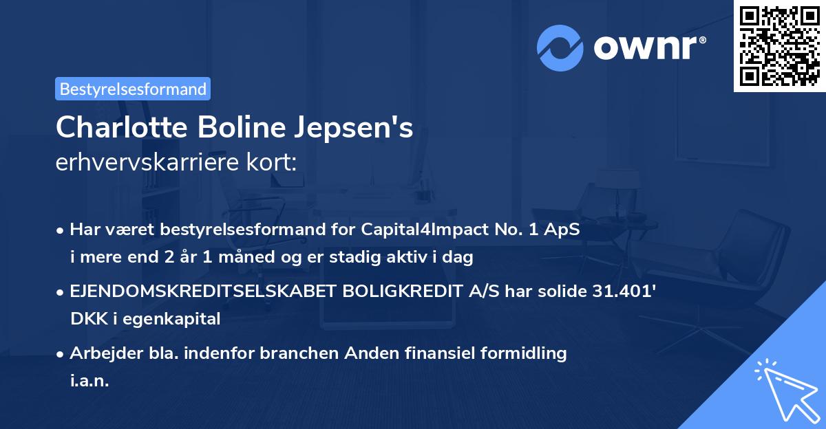 Charlotte Boline Jepsen's erhvervskarriere kort
