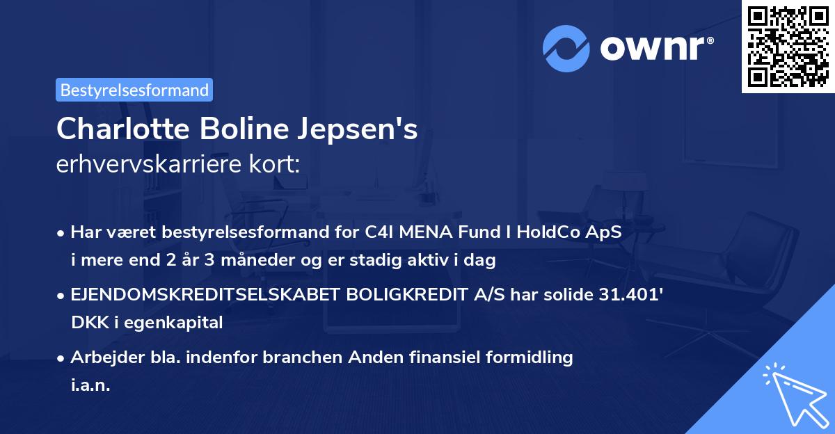 Charlotte Boline Jepsen's erhvervskarriere kort