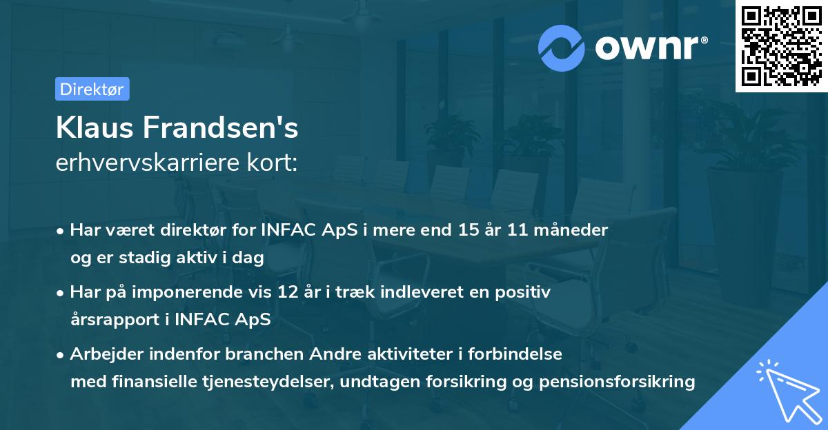 Klaus Frandsen's erhvervskarriere kort