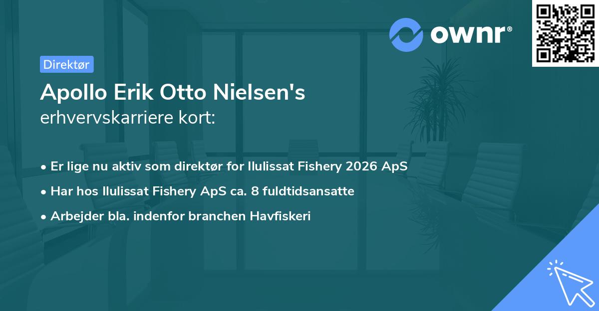Apollo Erik Otto Nielsen's erhvervskarriere kort