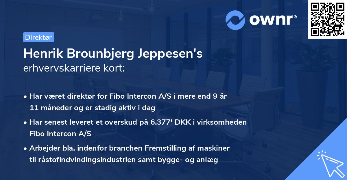 Henrik Brounbjerg Jeppesen's erhvervskarriere kort