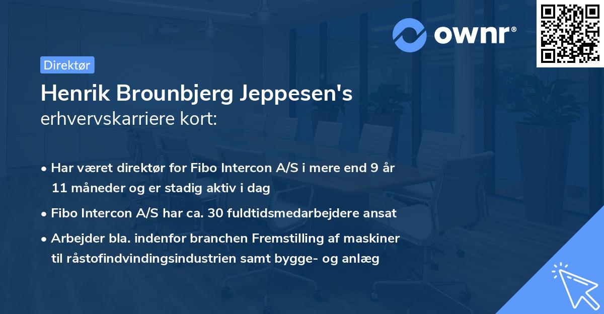 Henrik Brounbjerg Jeppesen's erhvervskarriere kort