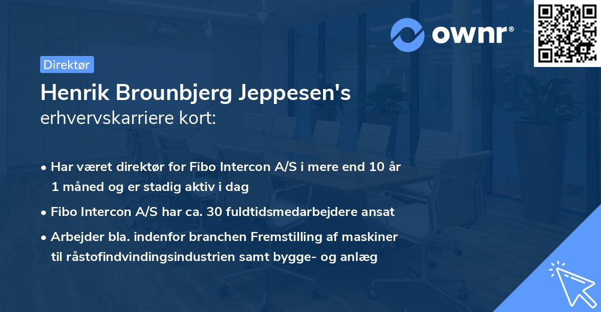 Henrik Brounbjerg Jeppesen's erhvervskarriere kort
