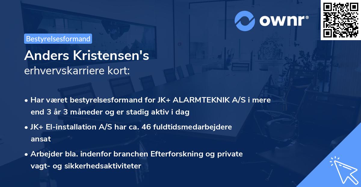 Anders Kristensen's erhvervskarriere kort