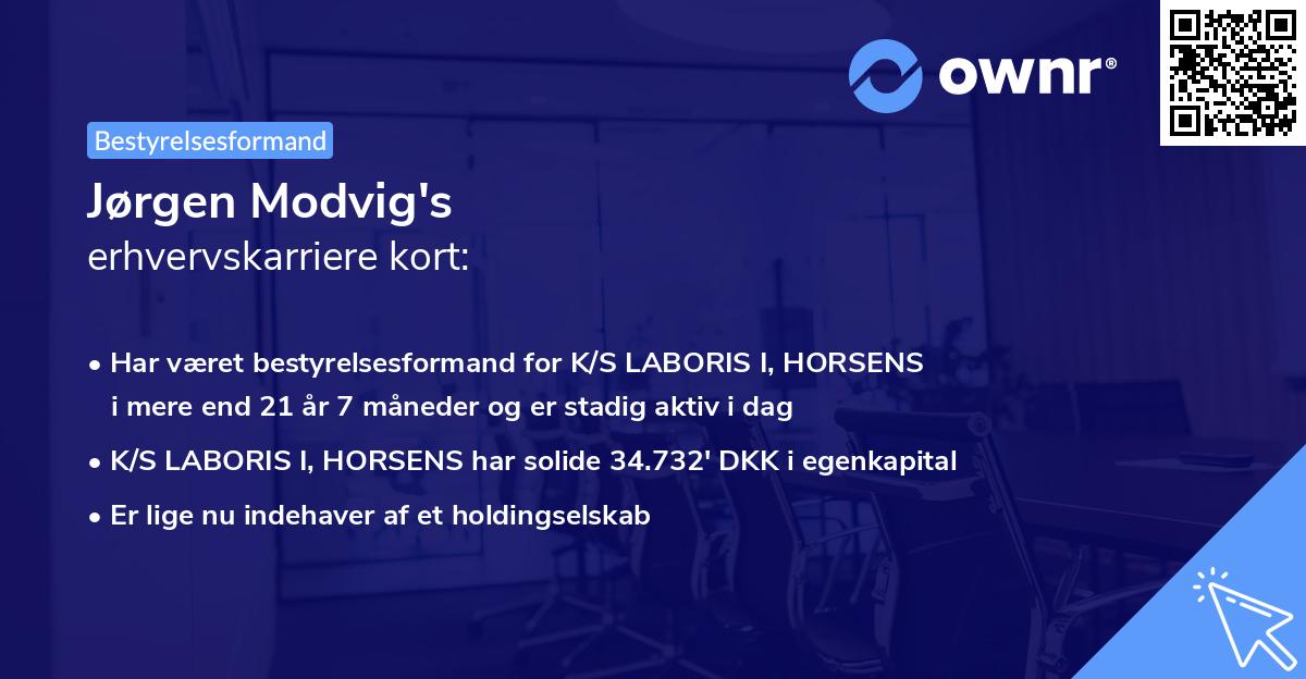 Jørgen Modvig's erhvervskarriere kort