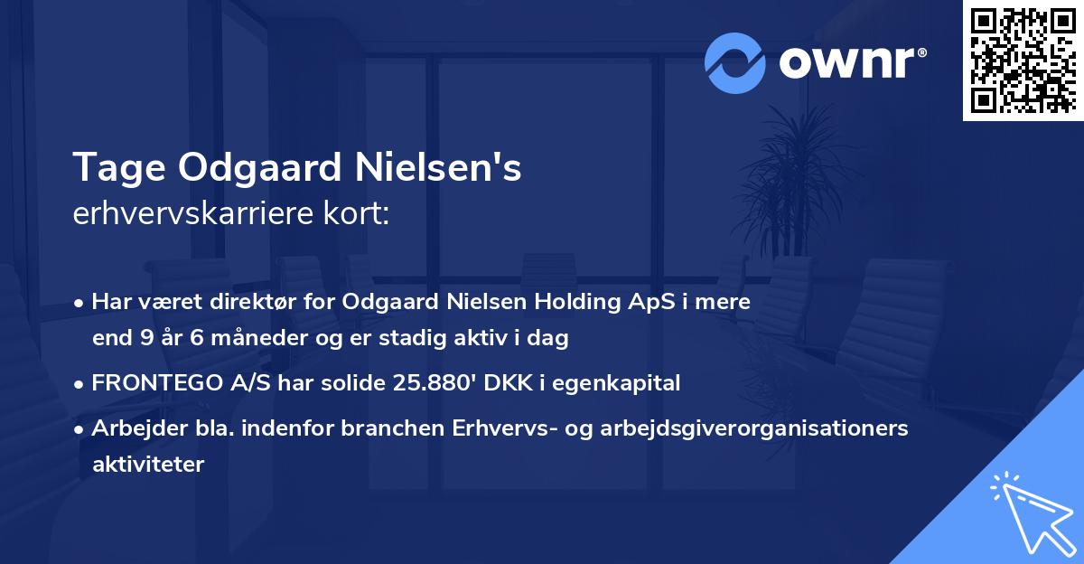 Tage Odgaard Nielsen's erhvervskarriere kort