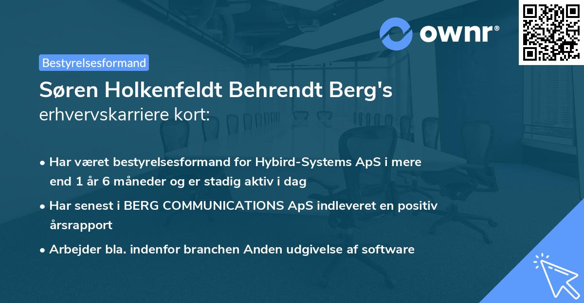 Søren Holkenfeldt Behrendt Berg's erhvervskarriere kort