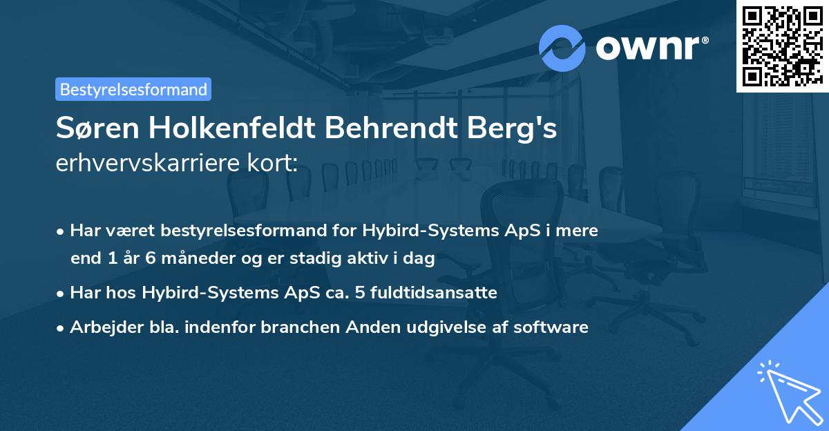 Søren Holkenfeldt Behrendt Berg's erhvervskarriere kort
