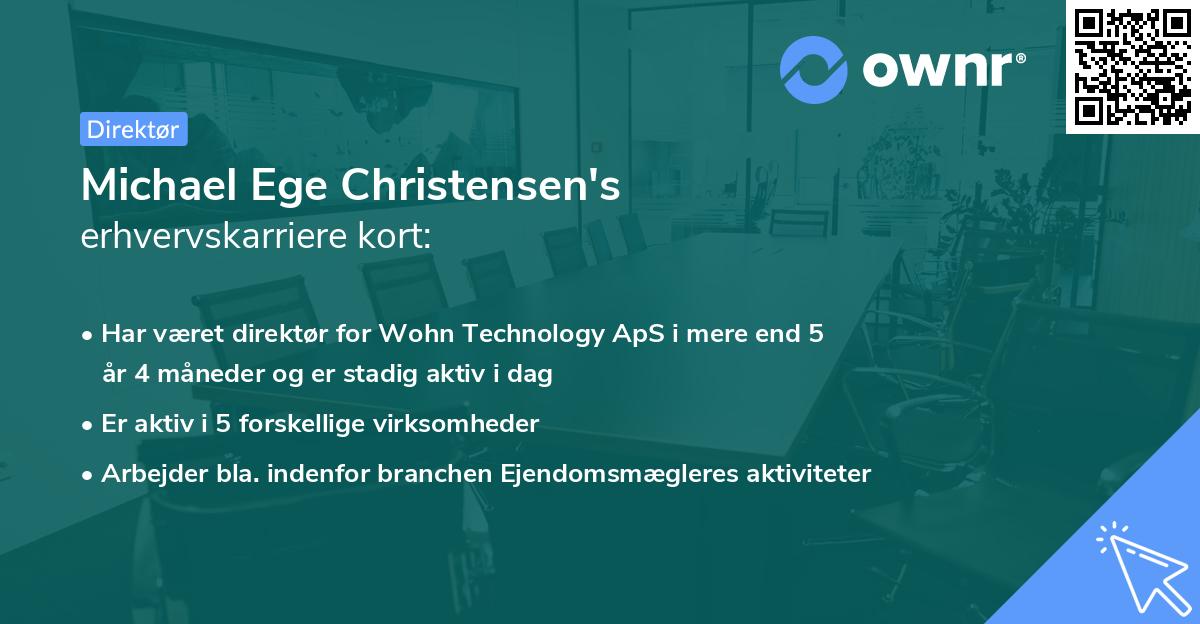Michael Ege Christensen's erhvervskarriere kort