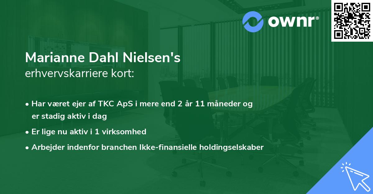 Marianne Dahl Nielsen's erhvervskarriere kort