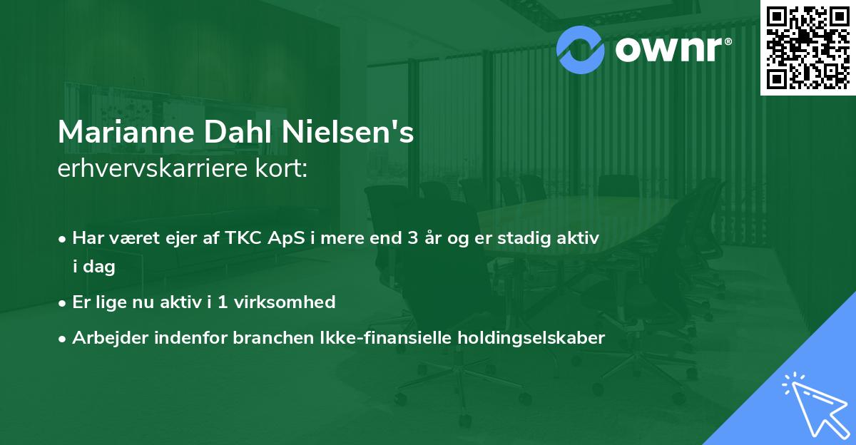 Marianne Dahl Nielsen's erhvervskarriere kort