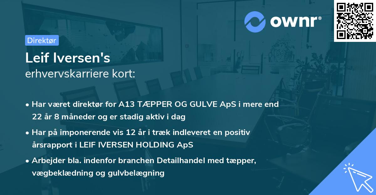 Leif Iversen's erhvervskarriere kort