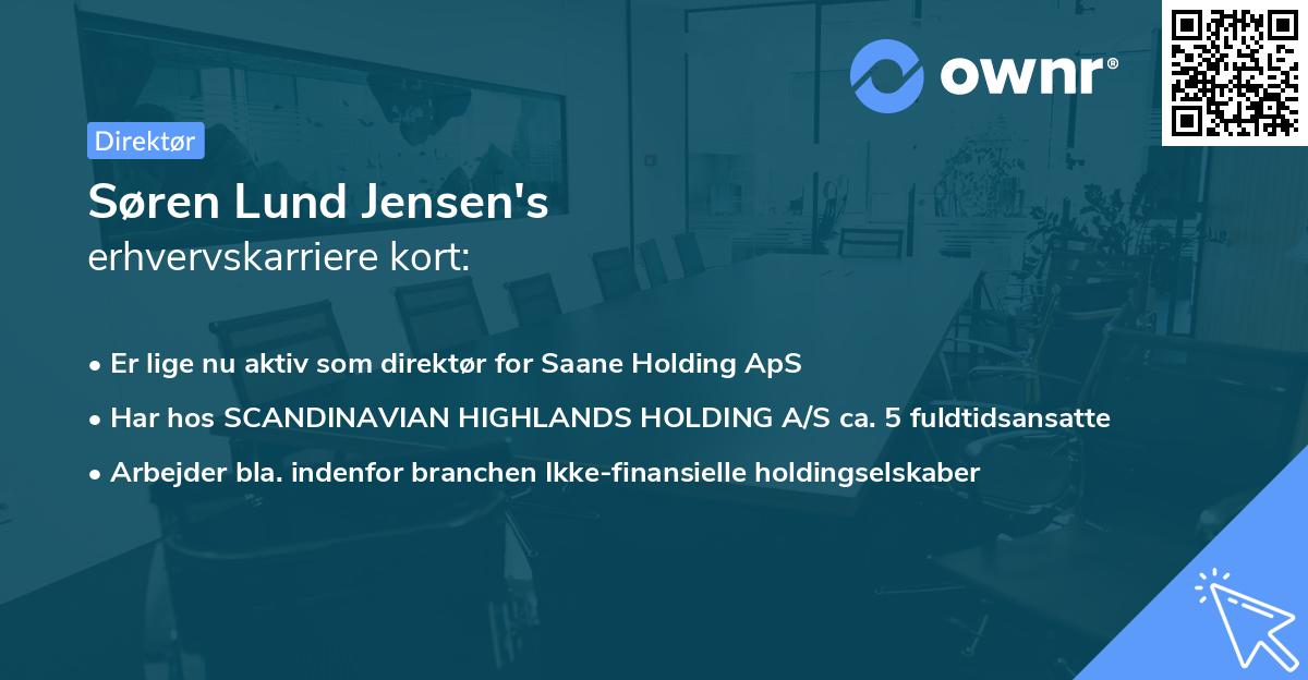 Søren Lund Jensen's erhvervskarriere kort
