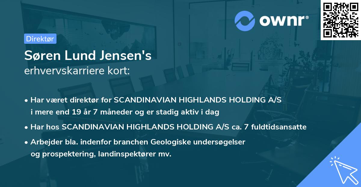 Søren Lund Jensen's erhvervskarriere kort