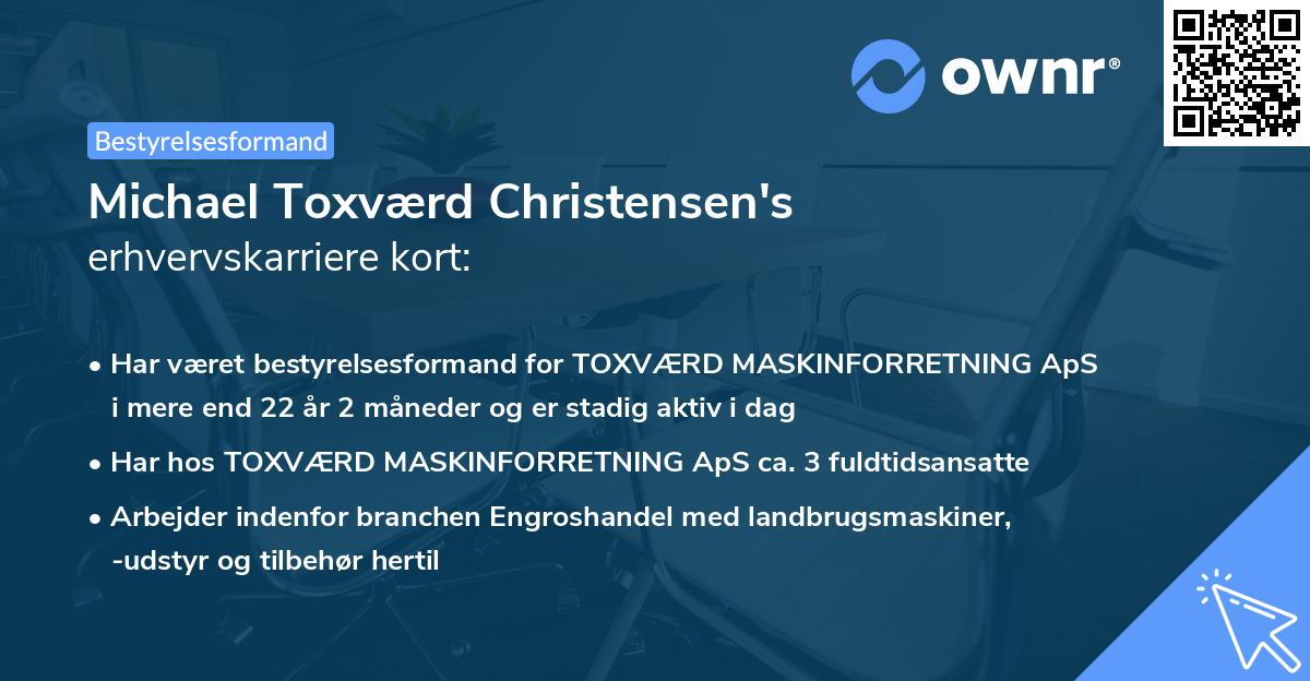 Michael Toxværd Christensen's erhvervskarriere kort