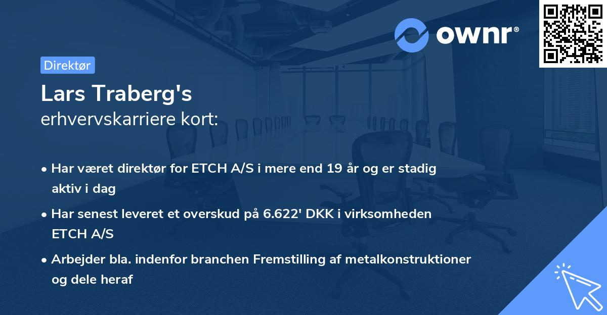 Lars Traberg's erhvervskarriere kort