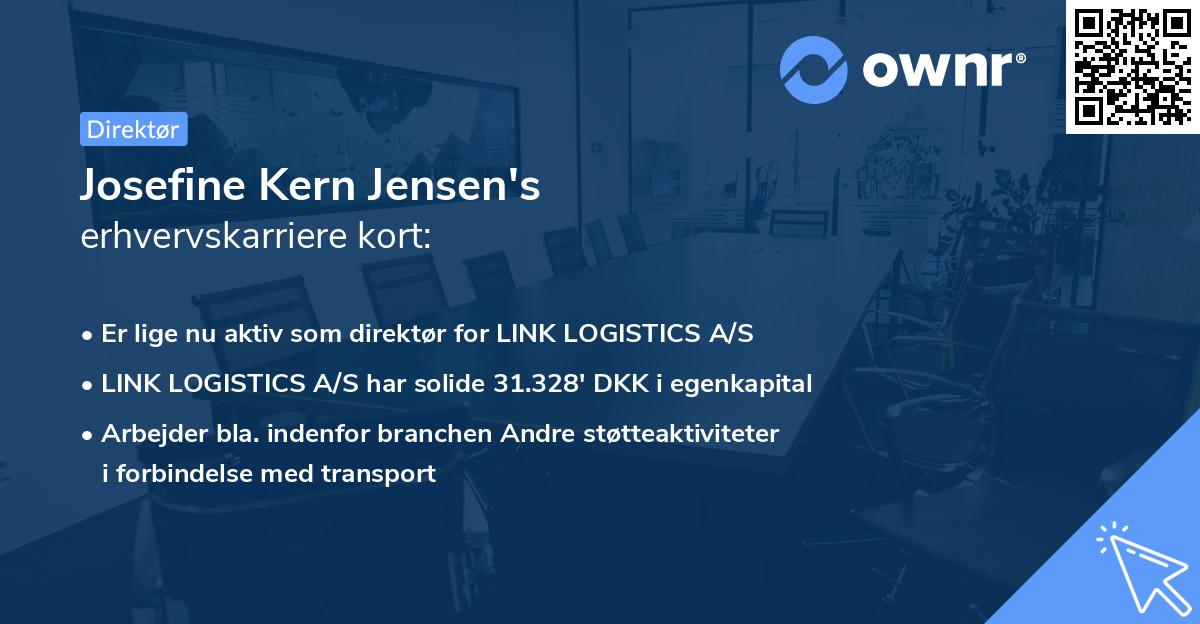 Josefine Kern Jensen's erhvervskarriere kort