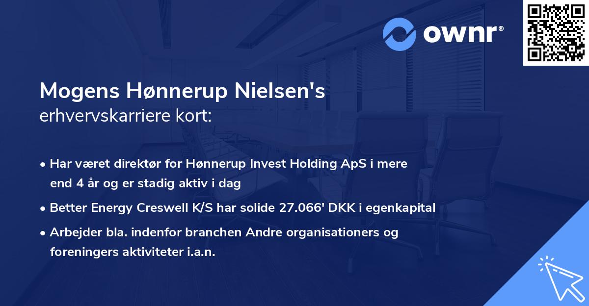 Mogens Hønnerup Nielsen's erhvervskarriere kort