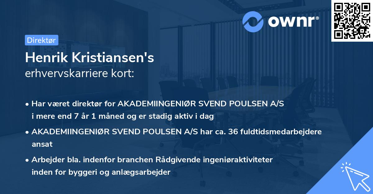 Henrik Kristiansen's erhvervskarriere kort