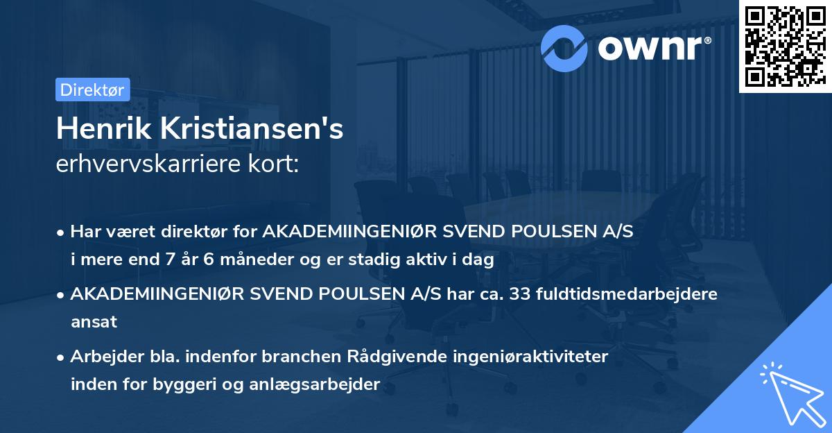 Henrik Kristiansen's erhvervskarriere kort