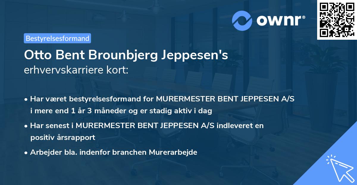 Otto Bent Brounbjerg Jeppesen's erhvervskarriere kort