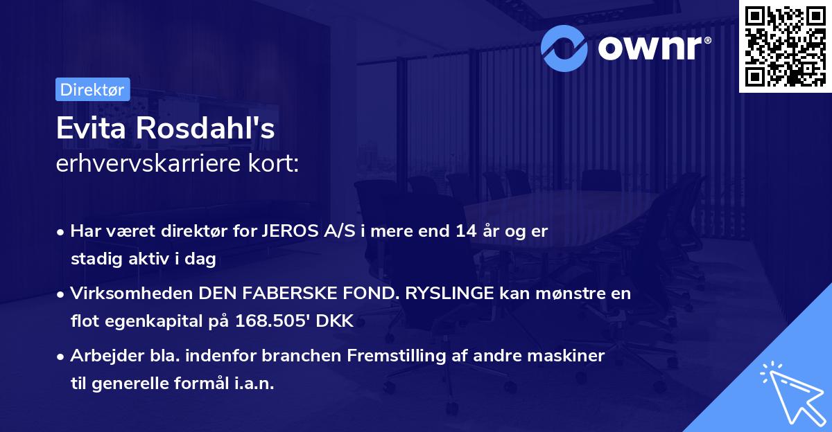 Evita Rosdahl's erhvervskarriere kort