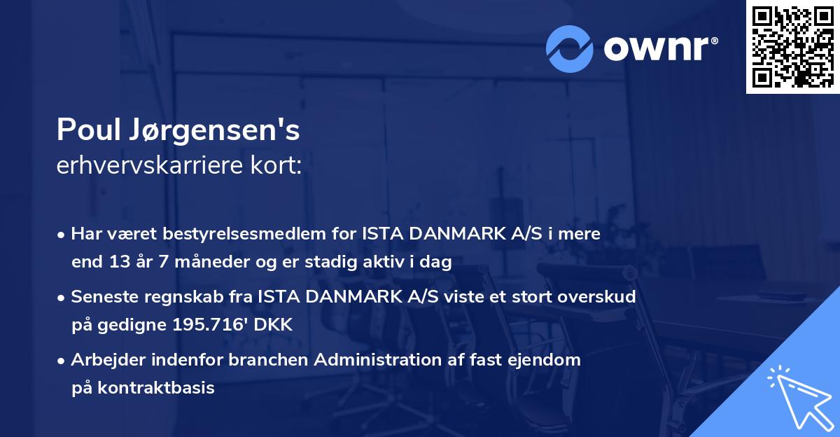Poul Jørgensen's erhvervskarriere kort