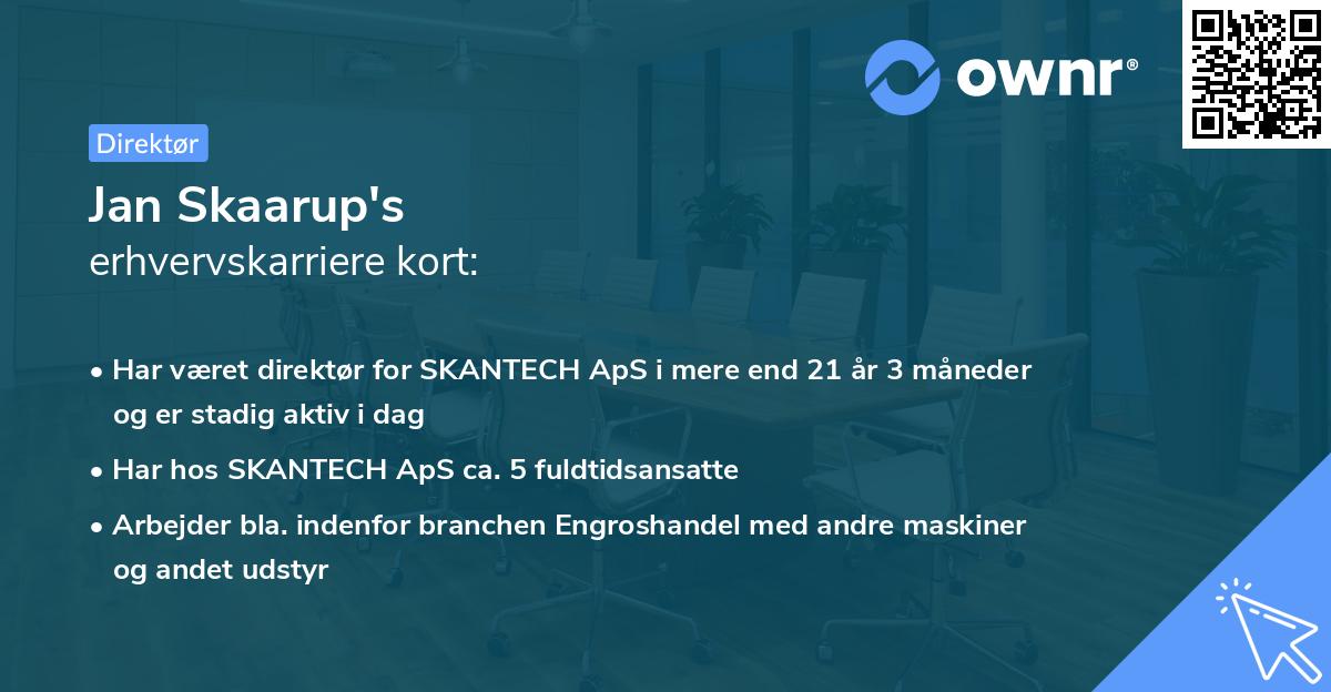 Jan Skaarup's erhvervskarriere kort