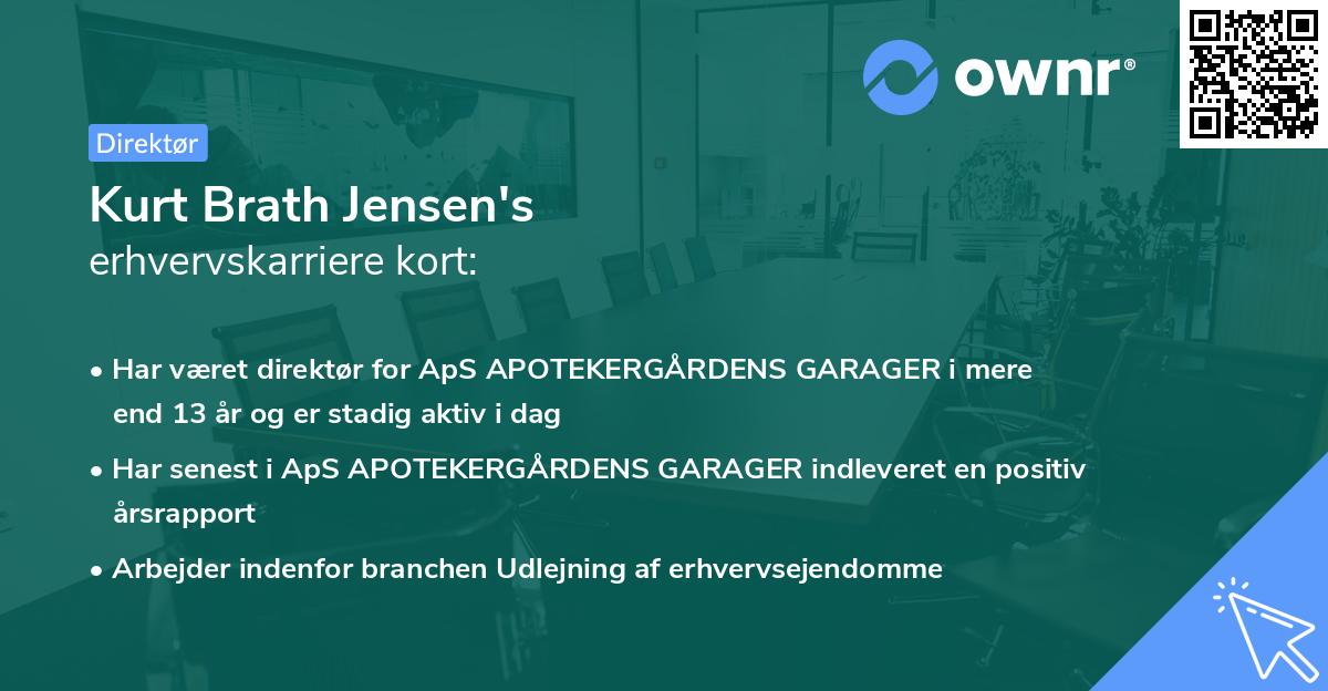 Kurt Brath Jensen's erhvervskarriere kort