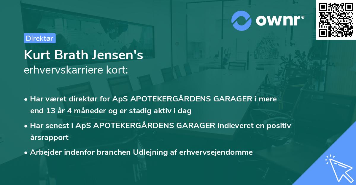 Kurt Brath Jensen's erhvervskarriere kort