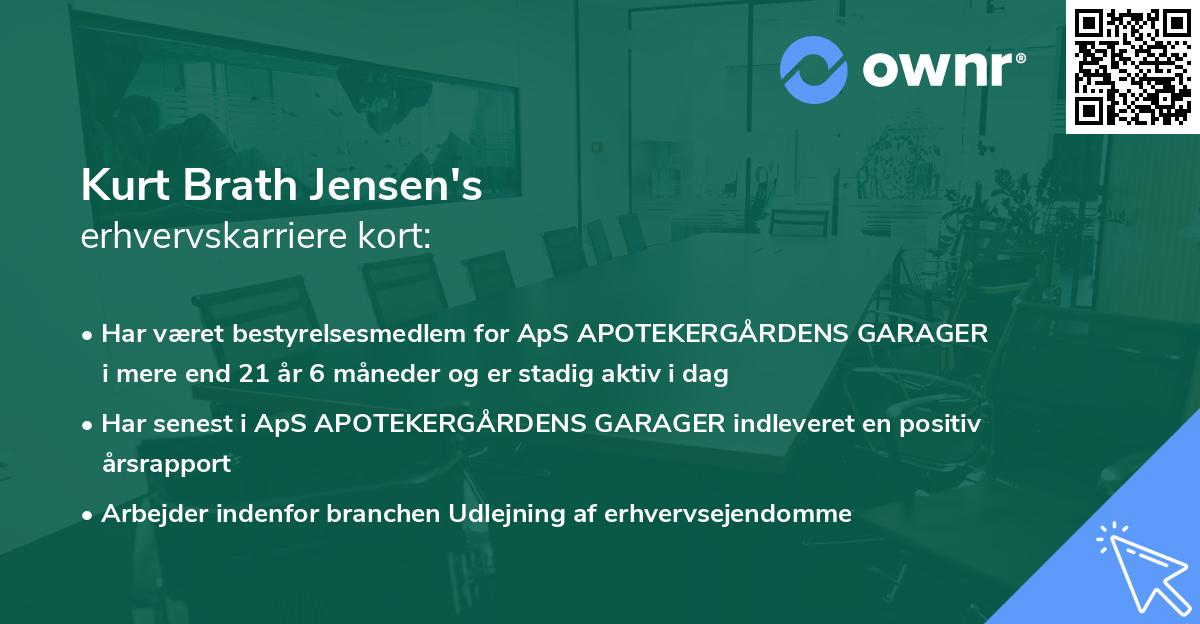 Kurt Brath Jensen's erhvervskarriere kort