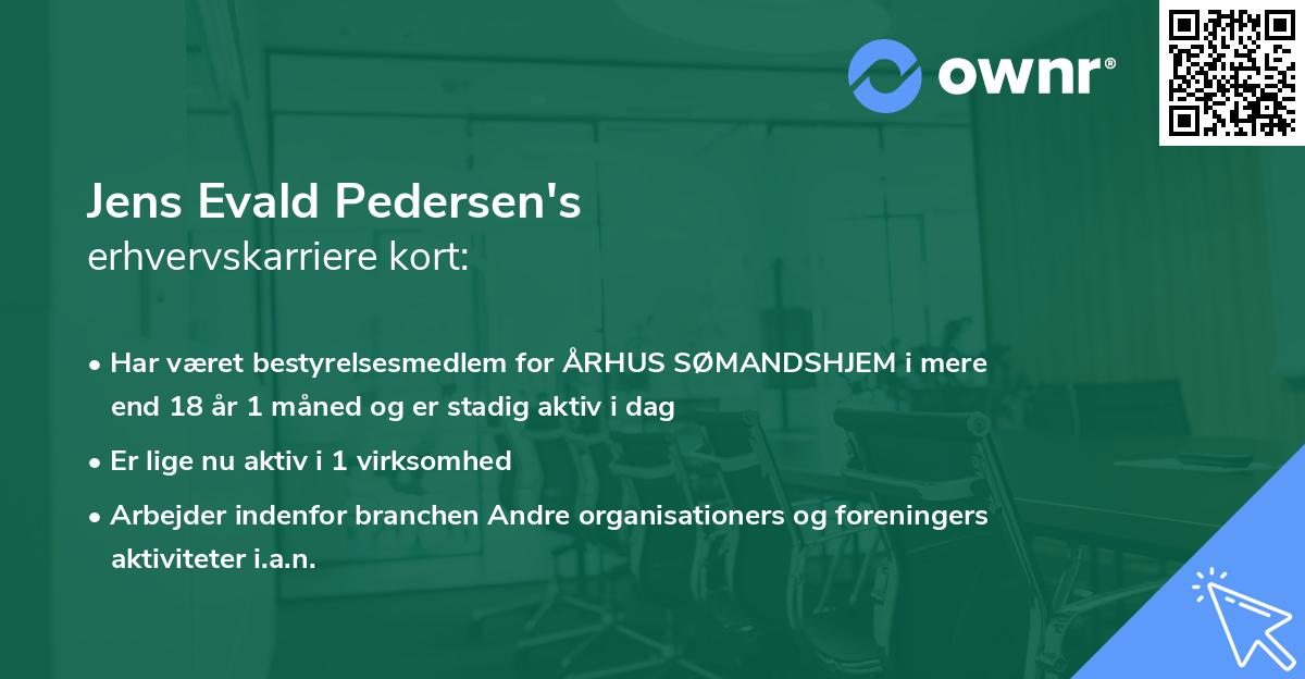 Jens Evald Pedersen's erhvervskarriere kort