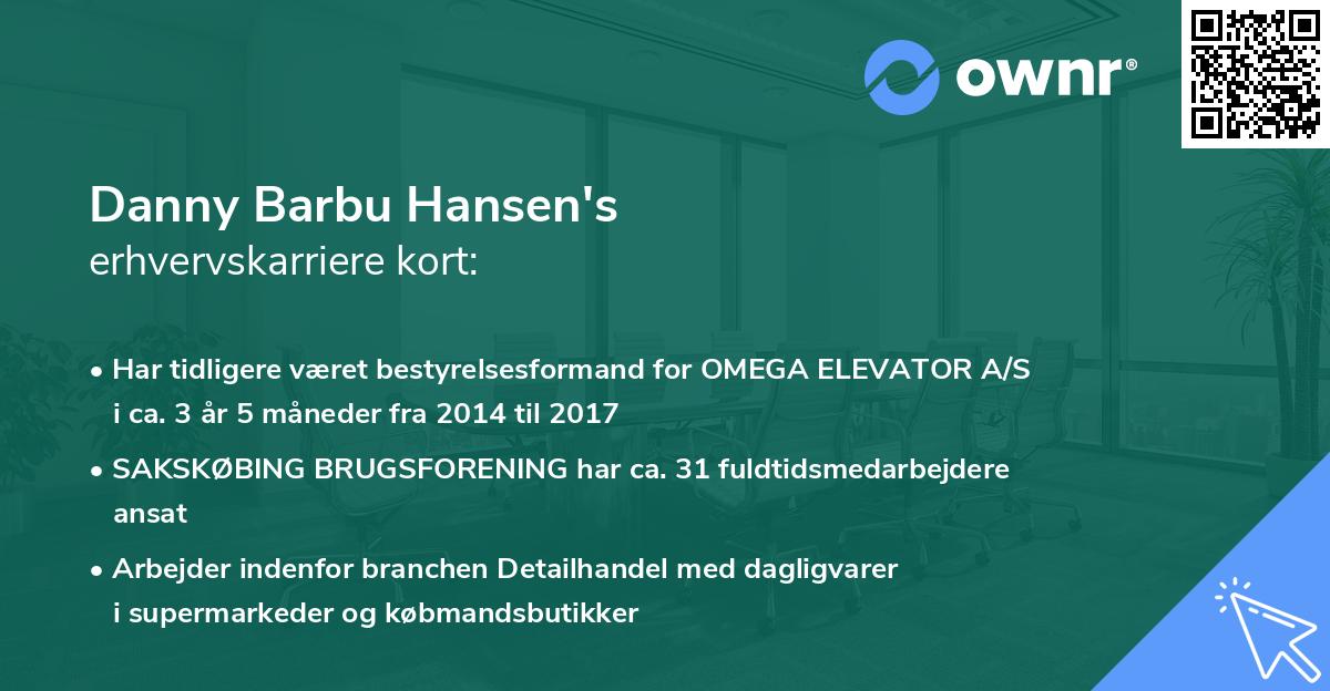 Danny Barbu Hansen's erhvervskarriere kort