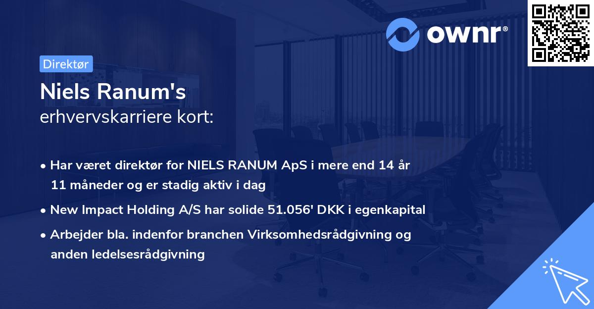 Niels Ranum's erhvervskarriere kort