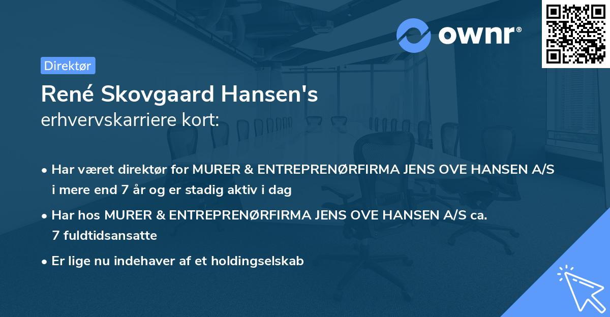 René Skovgaard Hansen's erhvervskarriere kort