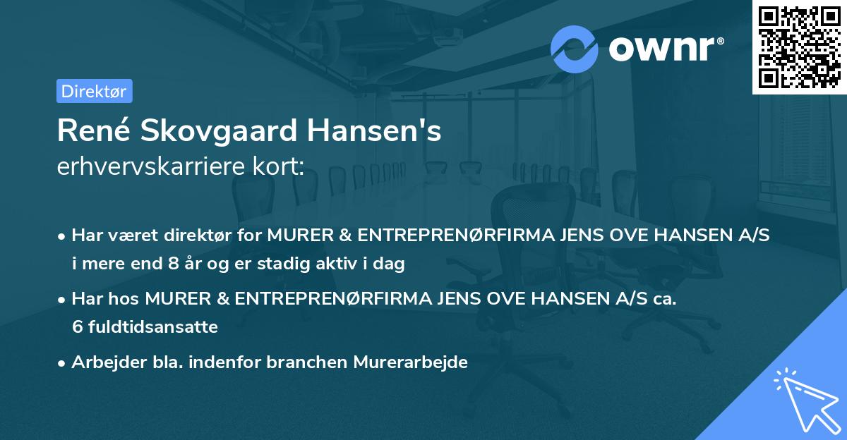 René Skovgaard Hansen's erhvervskarriere kort