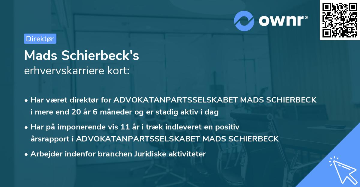 Mads Schierbeck's erhvervskarriere kort