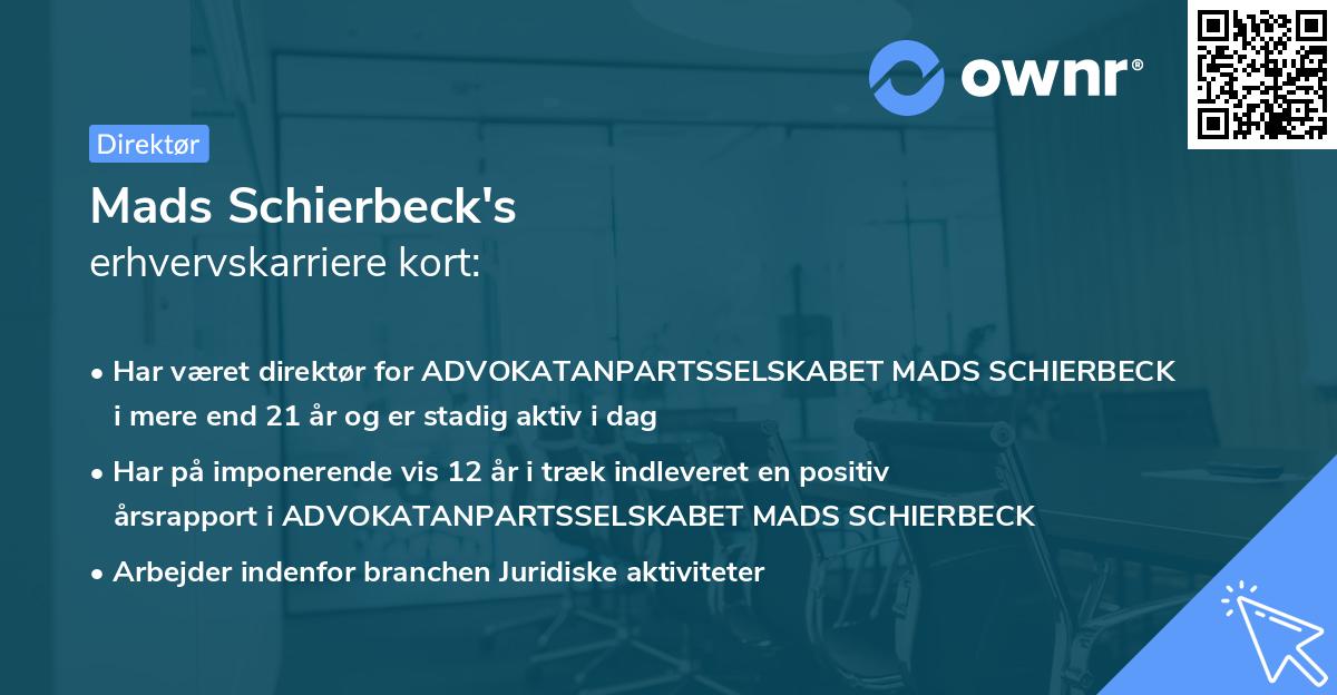 Mads Schierbeck's erhvervskarriere kort