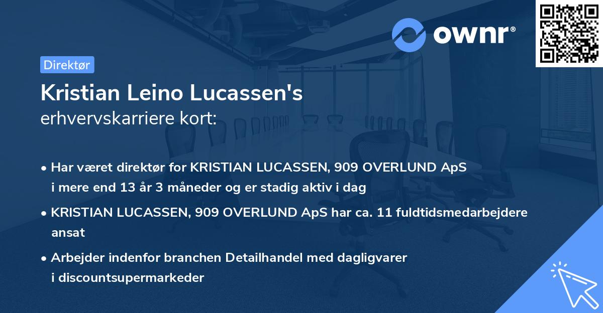 Kristian Leino Lucassen's erhvervskarriere kort