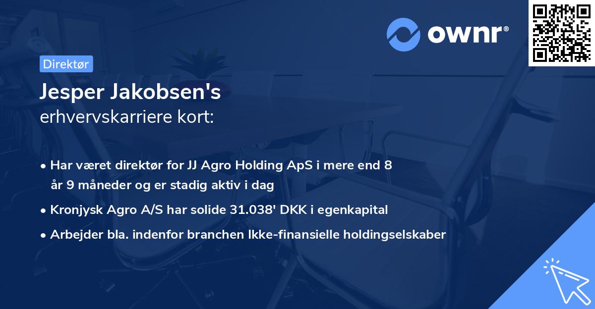 Jesper Jakobsen's erhvervskarriere kort