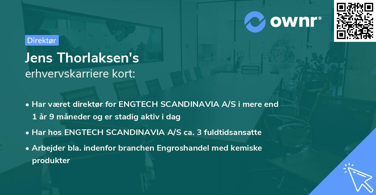 Jens Thorlaksen's erhvervskarriere kort