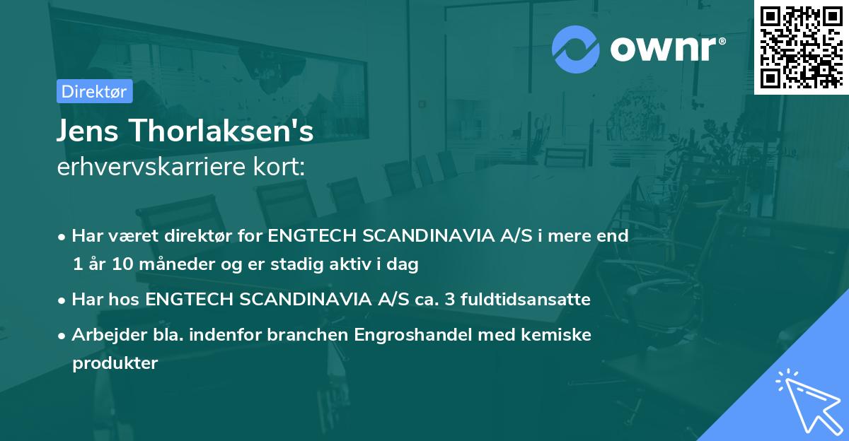 Jens Thorlaksen's erhvervskarriere kort
