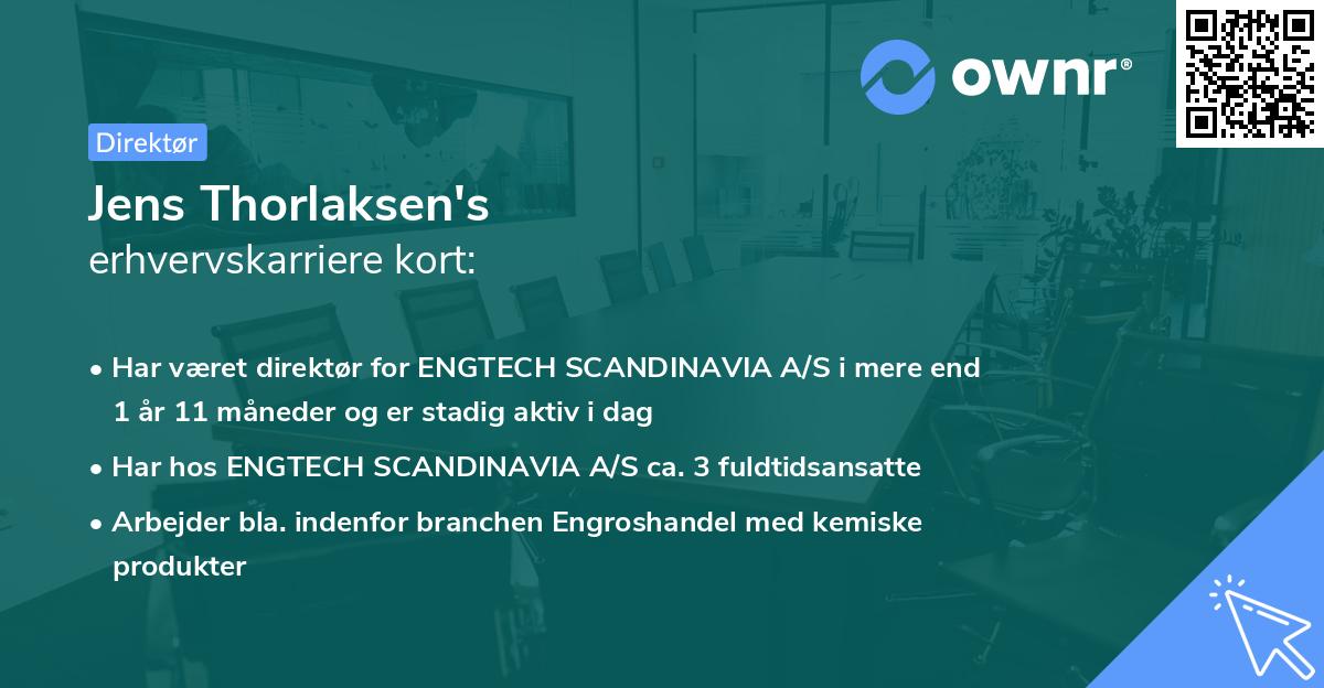 Jens Thorlaksen's erhvervskarriere kort