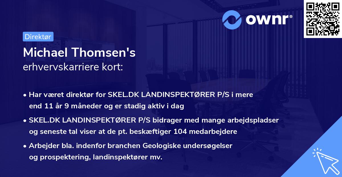 Michael Thomsen's erhvervskarriere kort