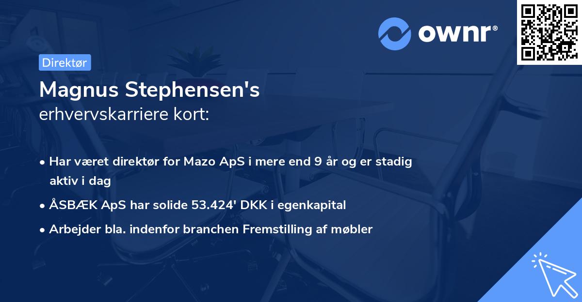 Magnus Stephensen's erhvervskarriere kort