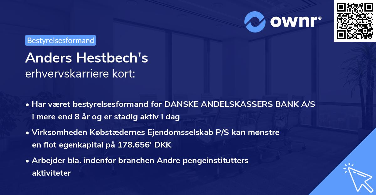 Anders Hestbech's erhvervskarriere kort