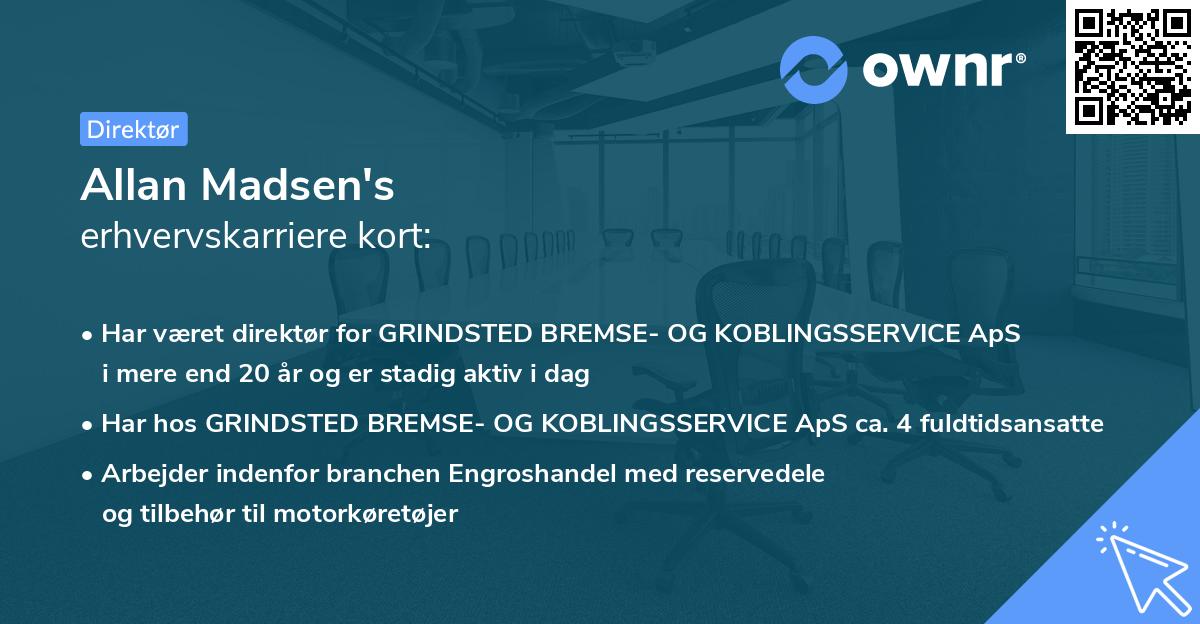 Allan Madsen's erhvervskarriere kort