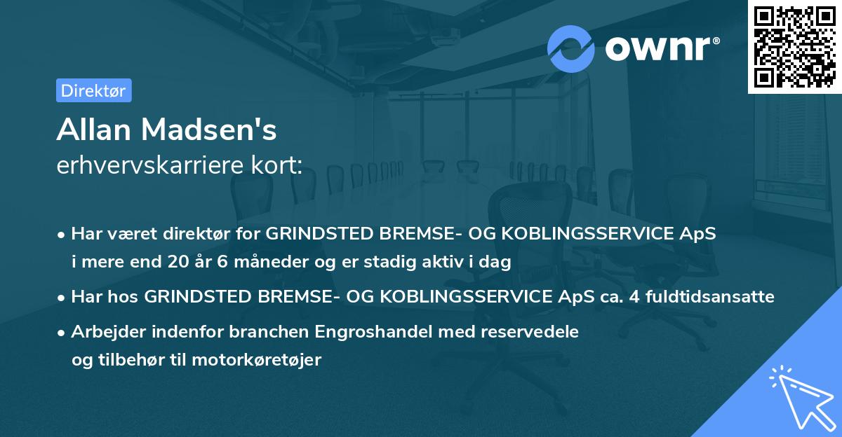 Allan Madsen's erhvervskarriere kort