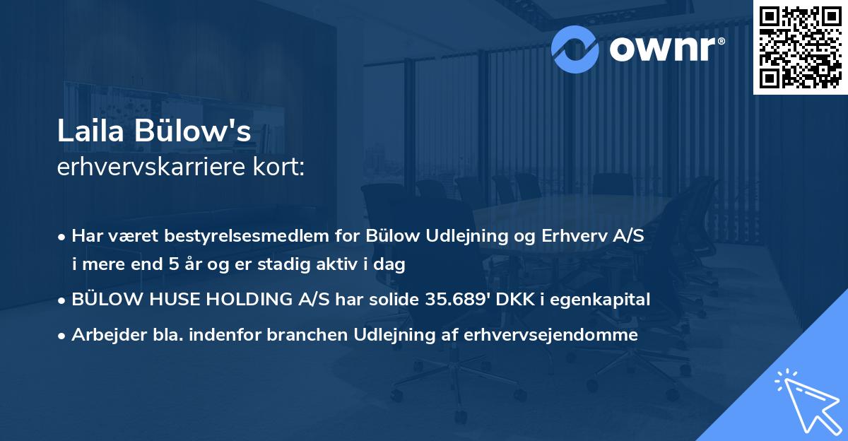 Laila Bülow's erhvervskarriere kort